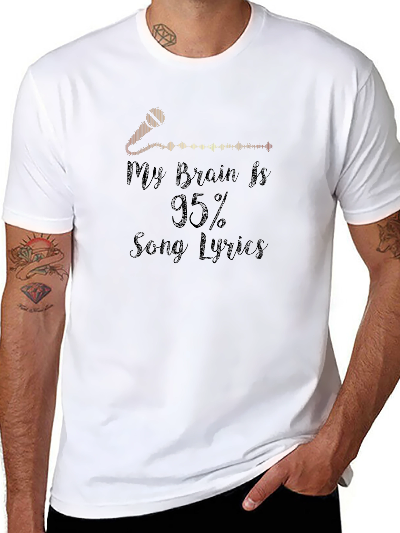My Brain is 95% Song Lyrics Graphic Tee