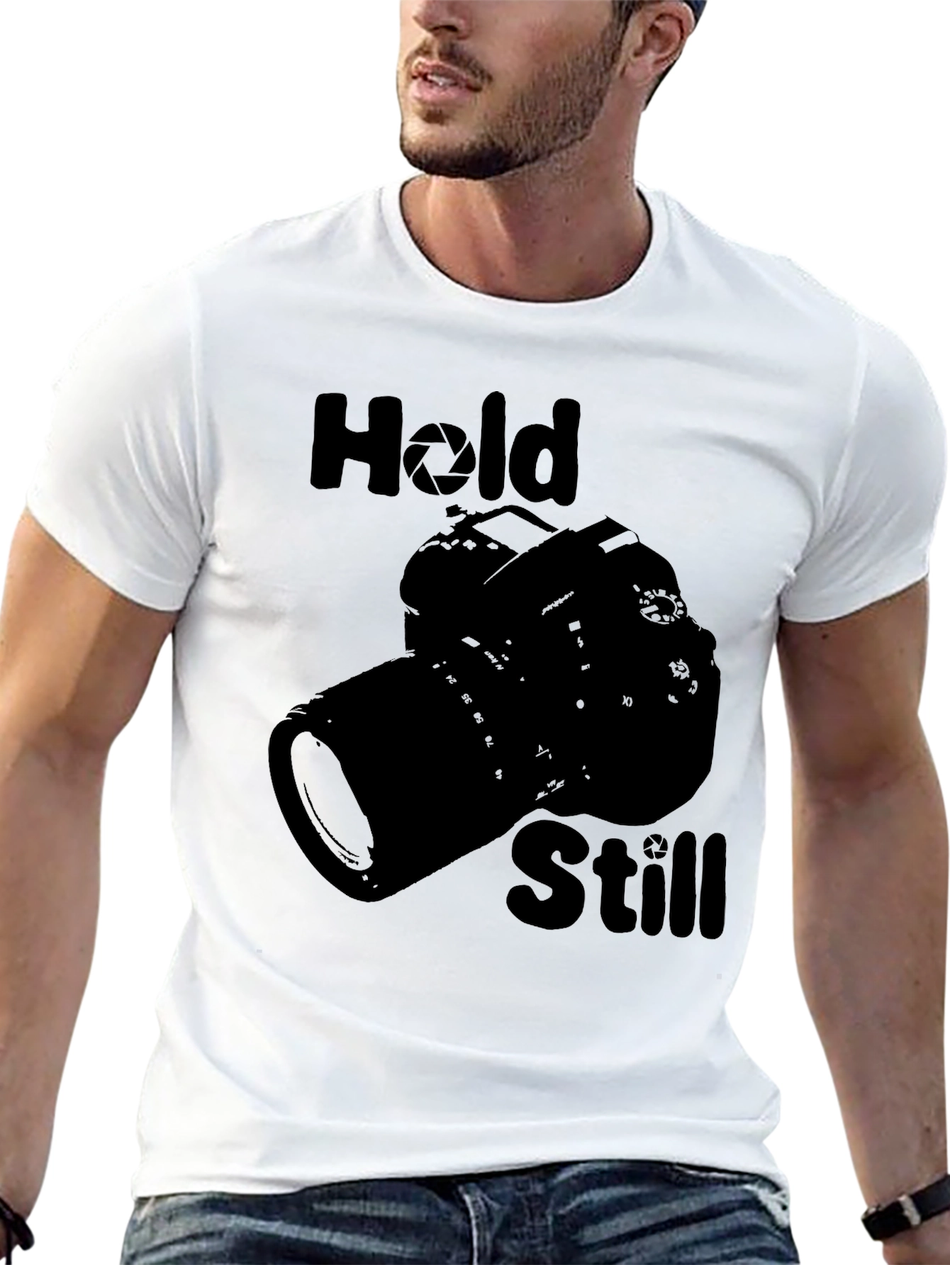 Hold Still Photographer T-Shirt - Camera Graphic Tee