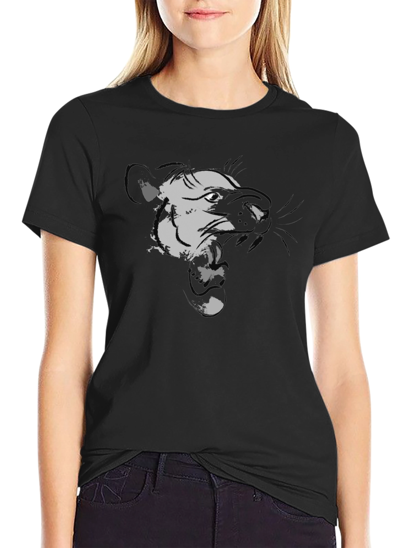 Black Graphic Tee - Ferocious Weasel Design
