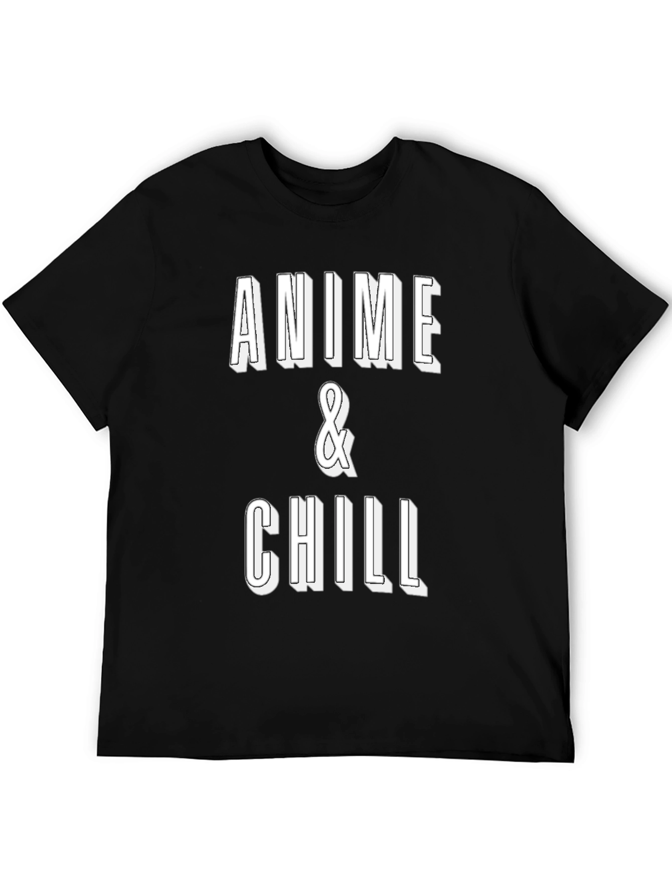 Anime & Chill Black Graphic Tee