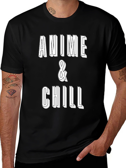 Anime & Chill Black Graphic Tee