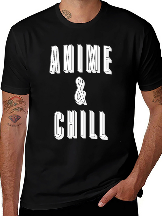 Anime & Chill Black Graphic Tee