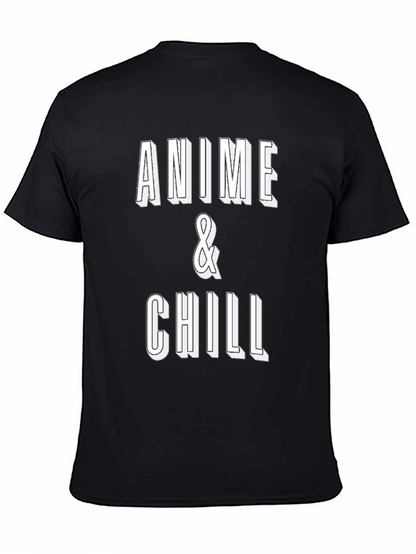 Anime & Chill Black Graphic Tee