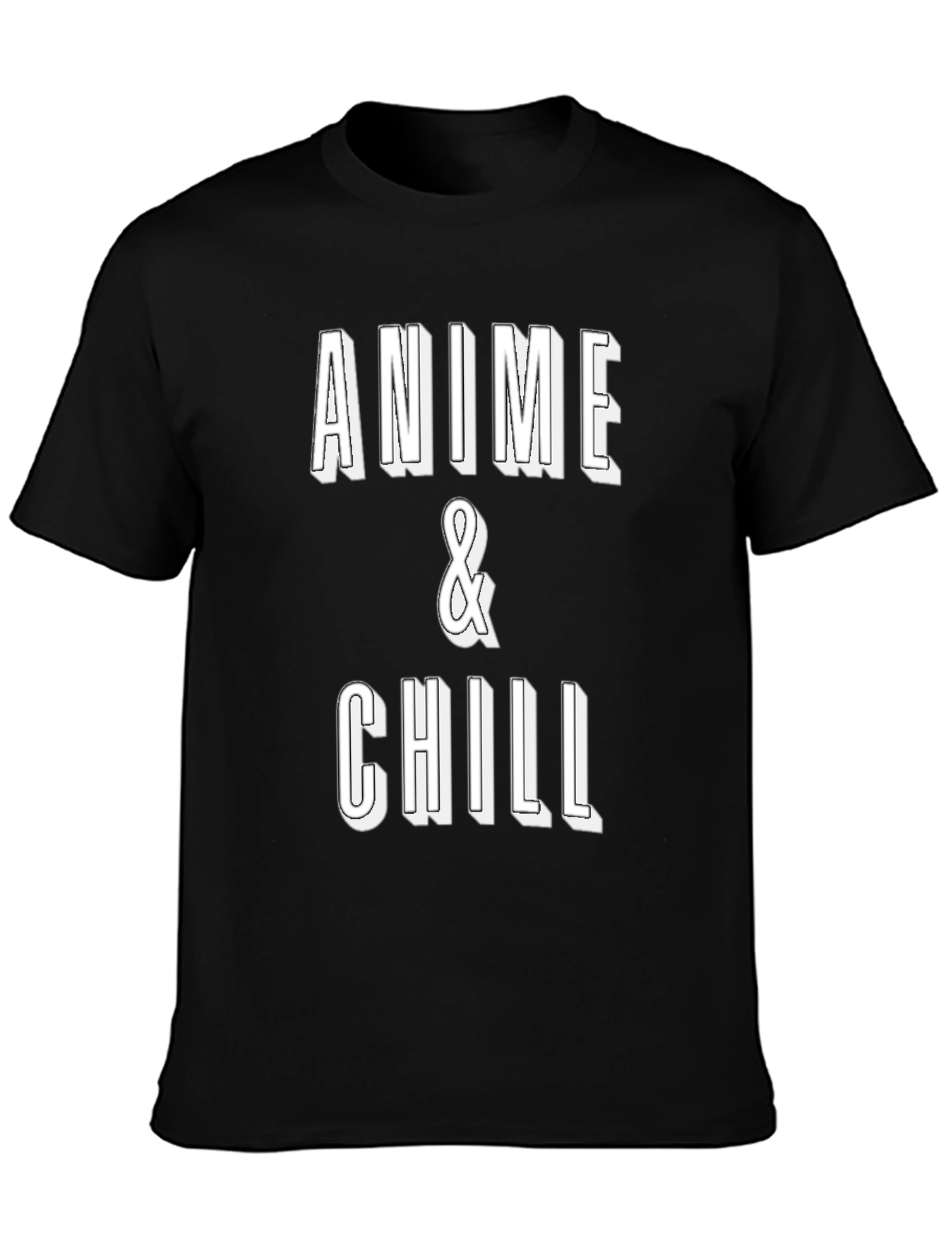 Anime & Chill Black Graphic Tee