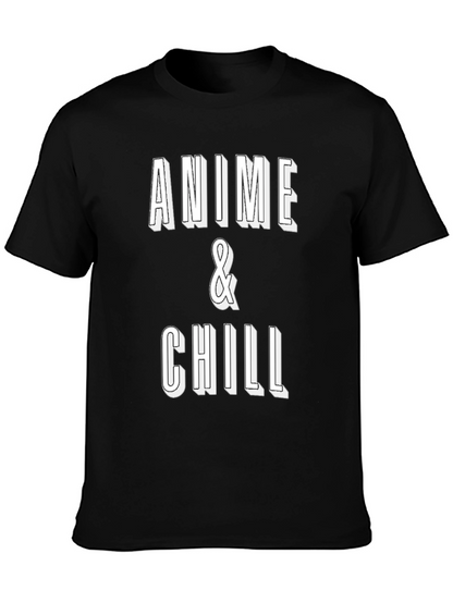 Anime & Chill Black Graphic Tee