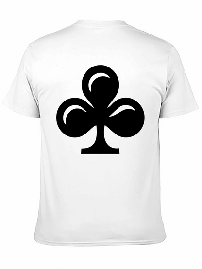 Black T-Shirt with Club Suit Design