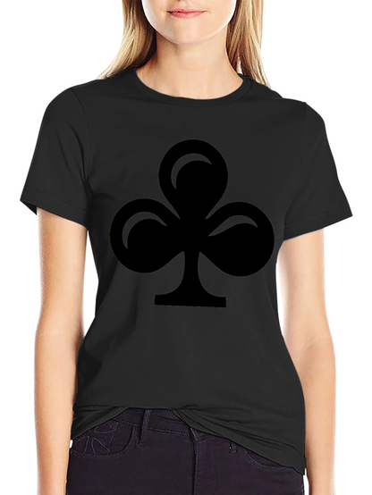 Black T-Shirt with Club Suit Design