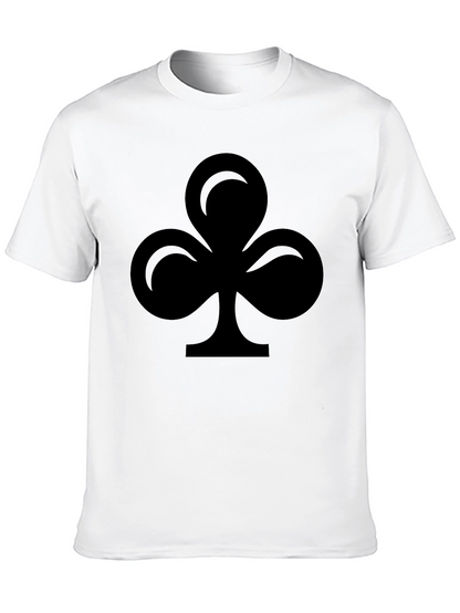 Black T-Shirt with Club Suit Design