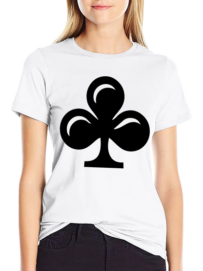 Black T-Shirt with Club Suit Design