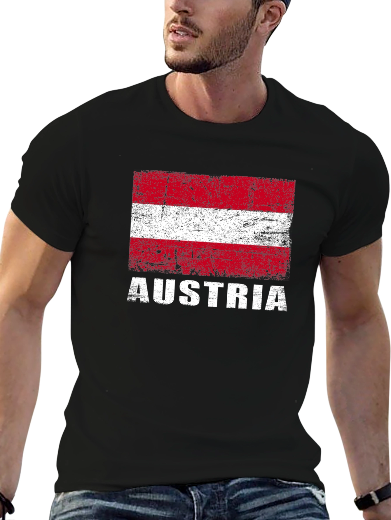 Austria Flag T-Shirt - Distressed Design