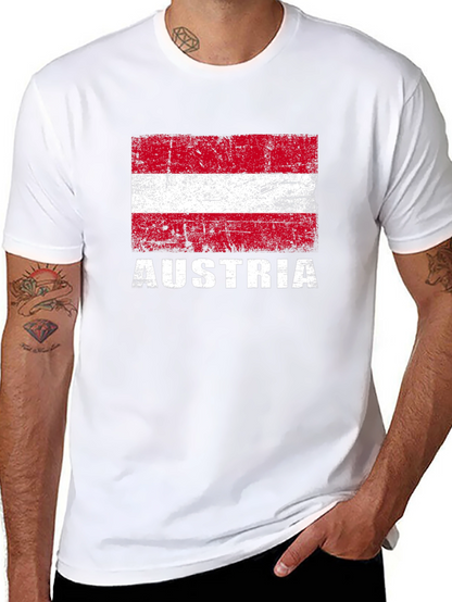Austria Flag T-Shirt - Distressed Design