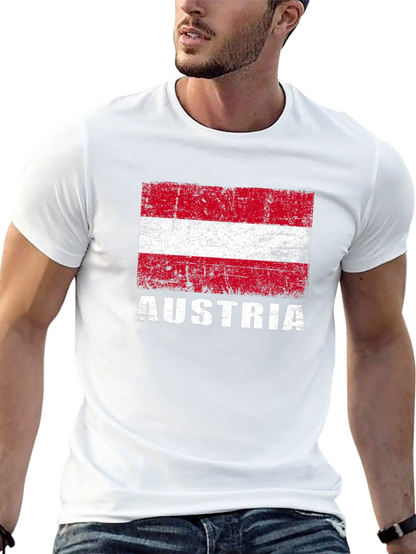Austria Flag T-Shirt - Distressed Design
