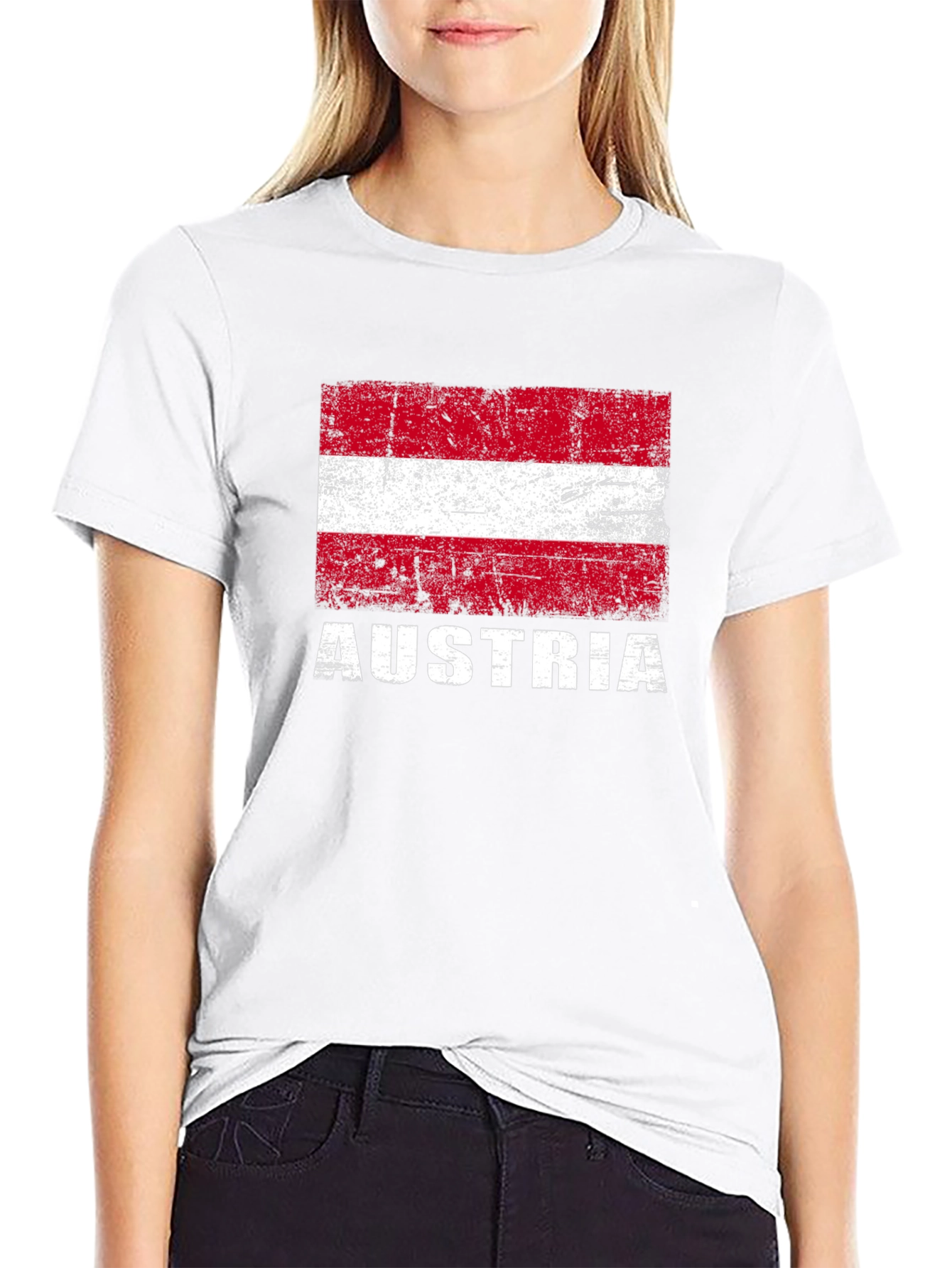 Austria Flag T-Shirt - Distressed Design