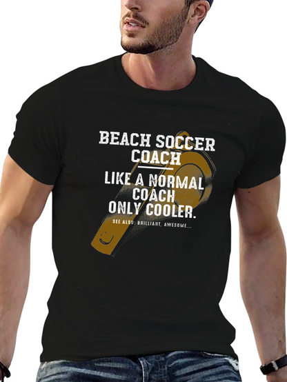 Beach Soccer Coach T-Shirt - Cool Coach Tee