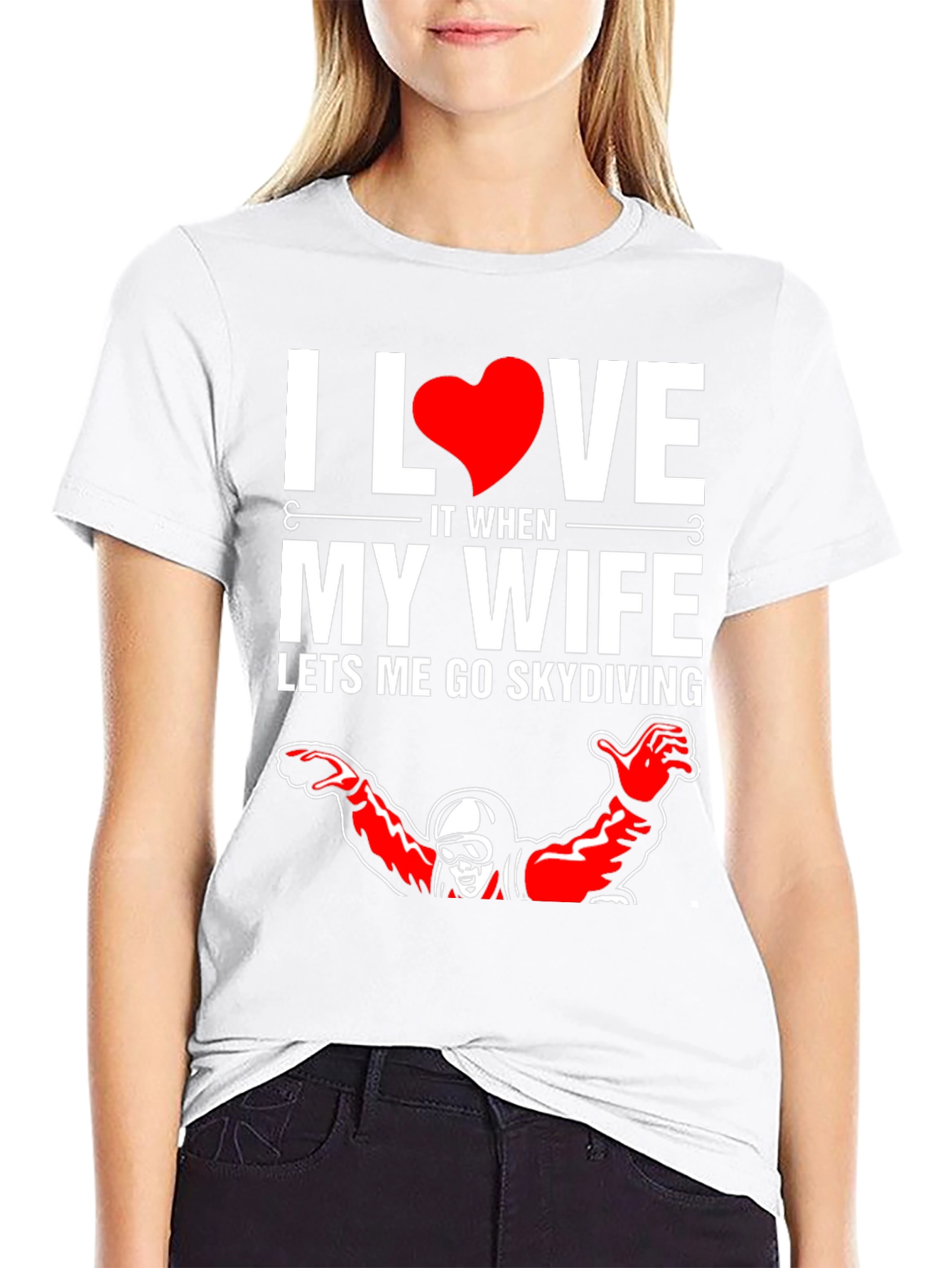 I Love My Wife Skydiving Graphic T-Shirt