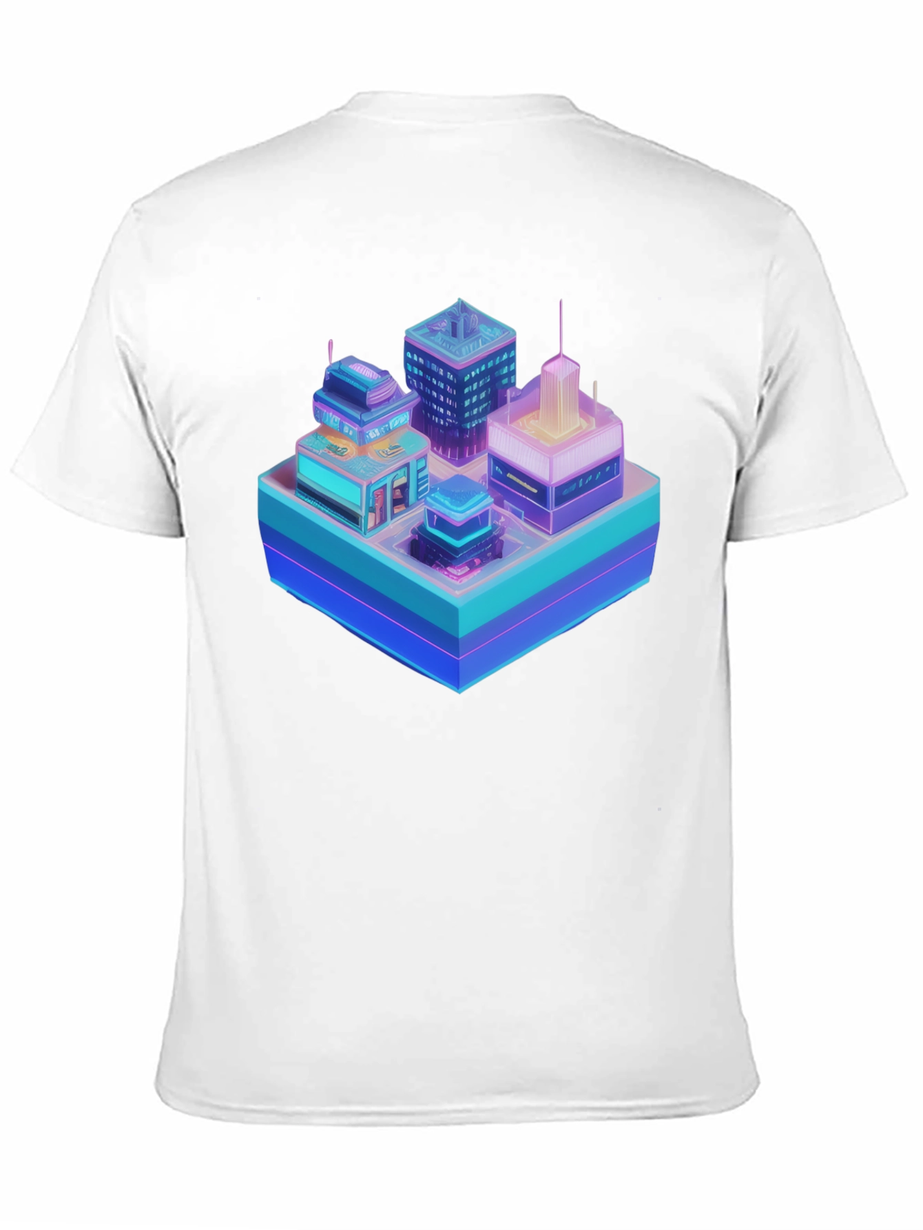 Cyberpunk Cityscape Graphic T-Shirt - Black