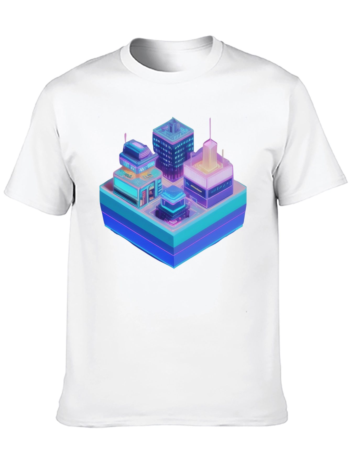 Cyberpunk Cityscape Graphic T-Shirt - Black