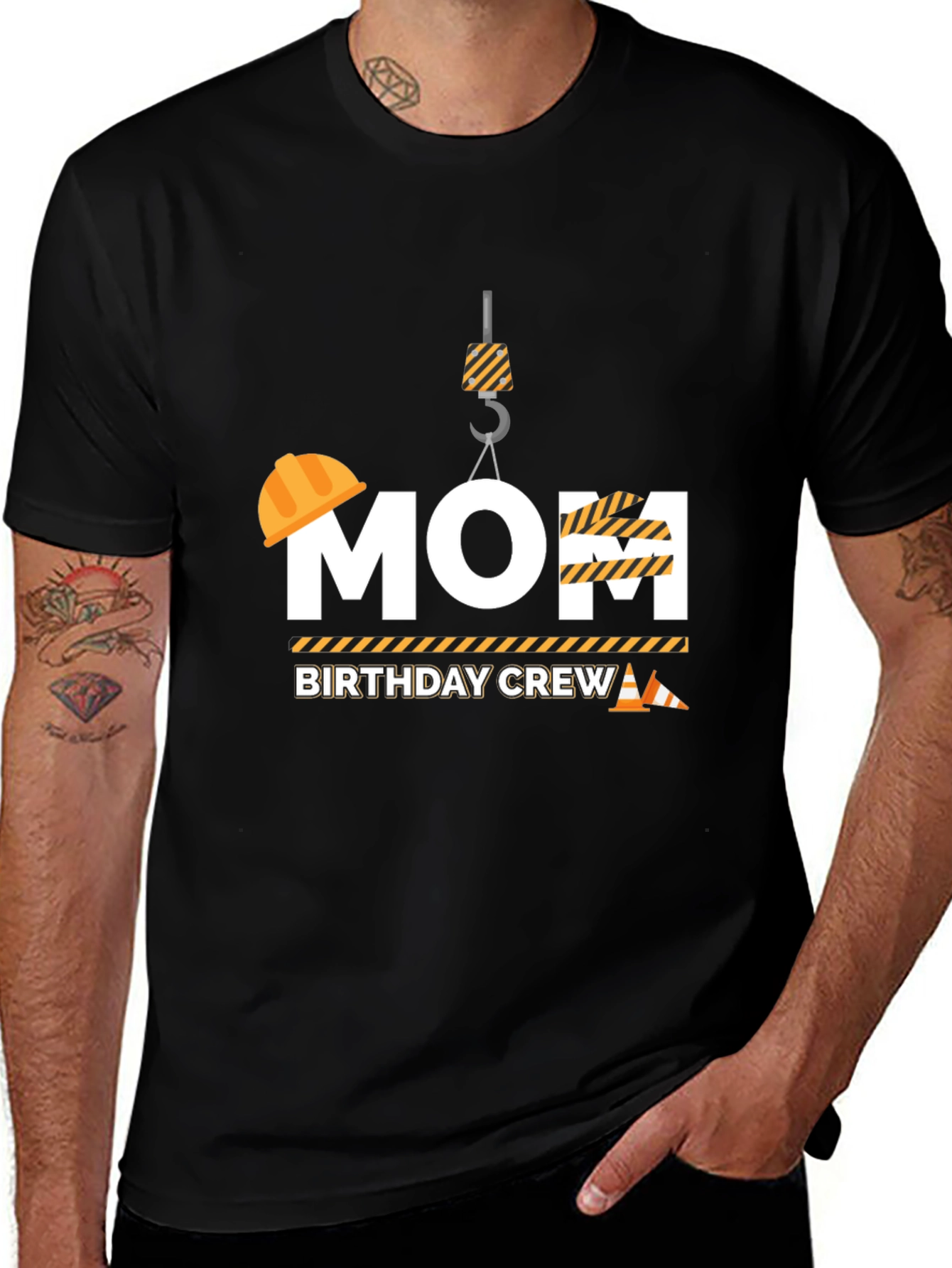 Mom Birthday Crew Construction T-Shirt