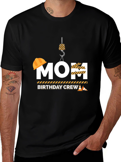 Mom Birthday Crew Construction T-Shirt
