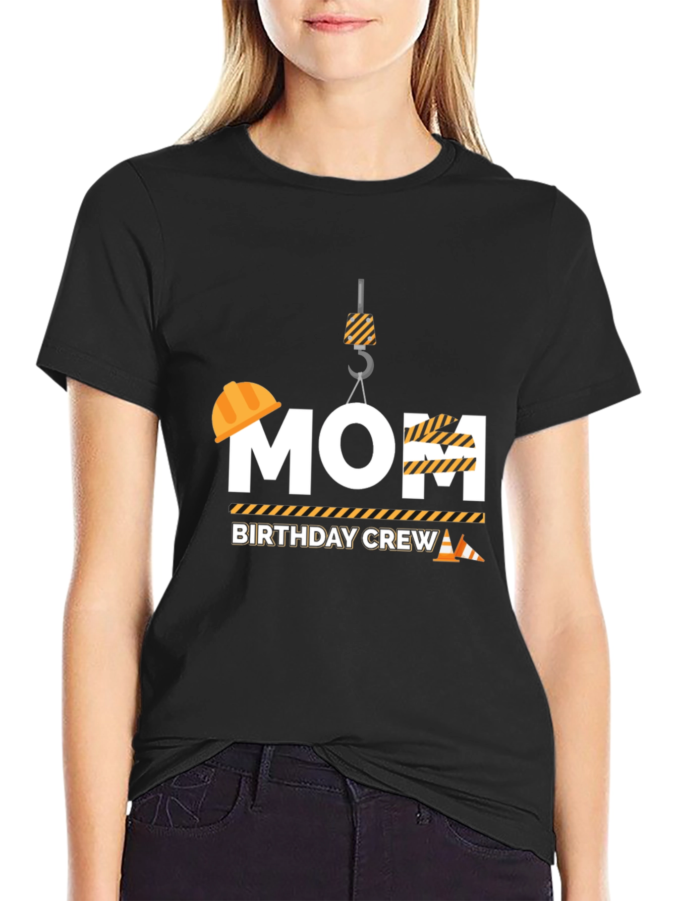 Mom Birthday Crew Construction T-Shirt