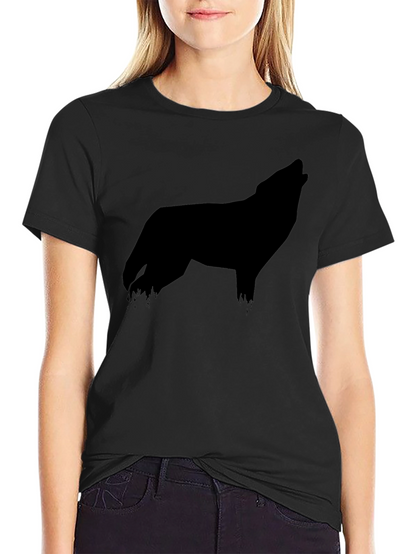 Black Wolf Silhouette Graphic Tee