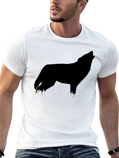 Black Wolf Silhouette Graphic Tee