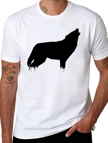 Black Wolf Silhouette Graphic Tee