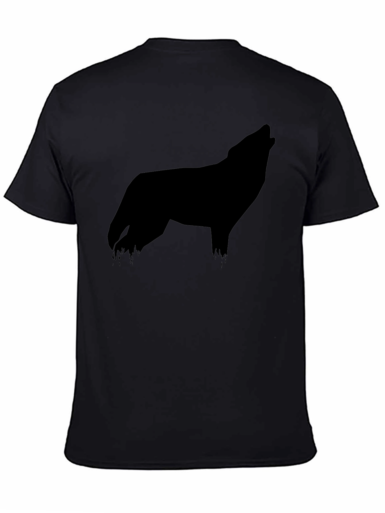 Black Wolf Silhouette Graphic Tee