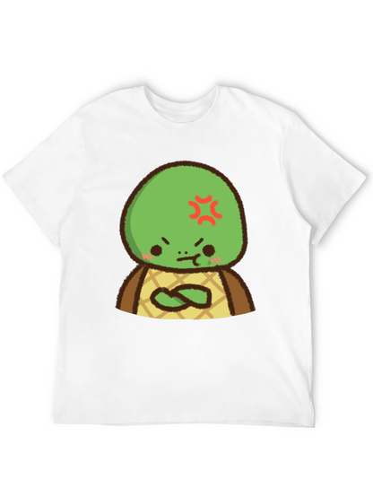 Angry Turtle Cartoon Graphic Tee - Black