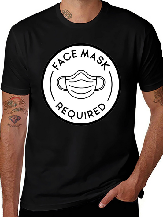 Face Mask Required Crew Neck Tee - Protective & Stylish