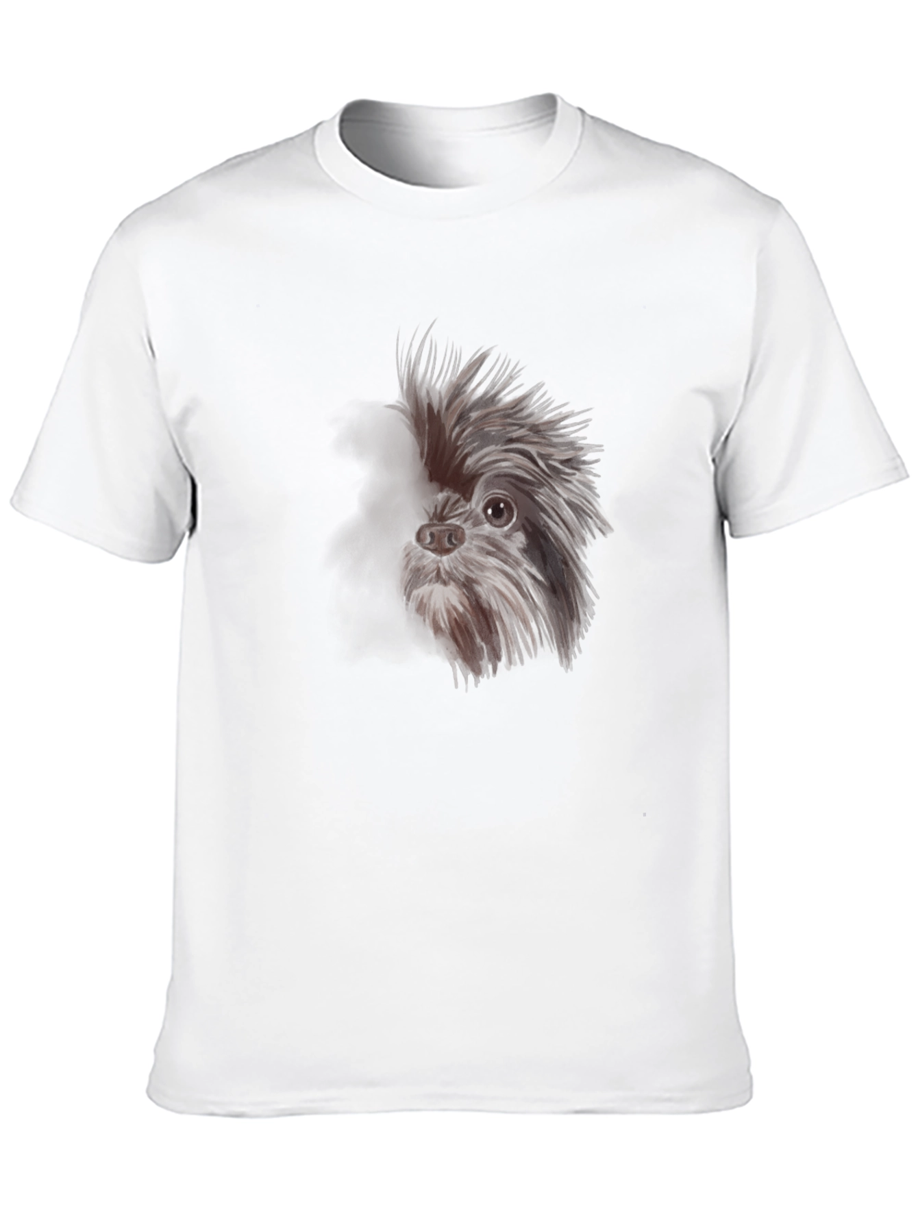 Dog Graphic Tee - Black Cotton T-Shirt