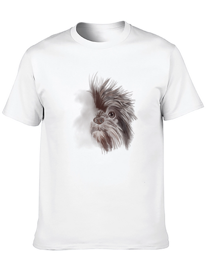 Dog Graphic Tee - Black Cotton T-Shirt