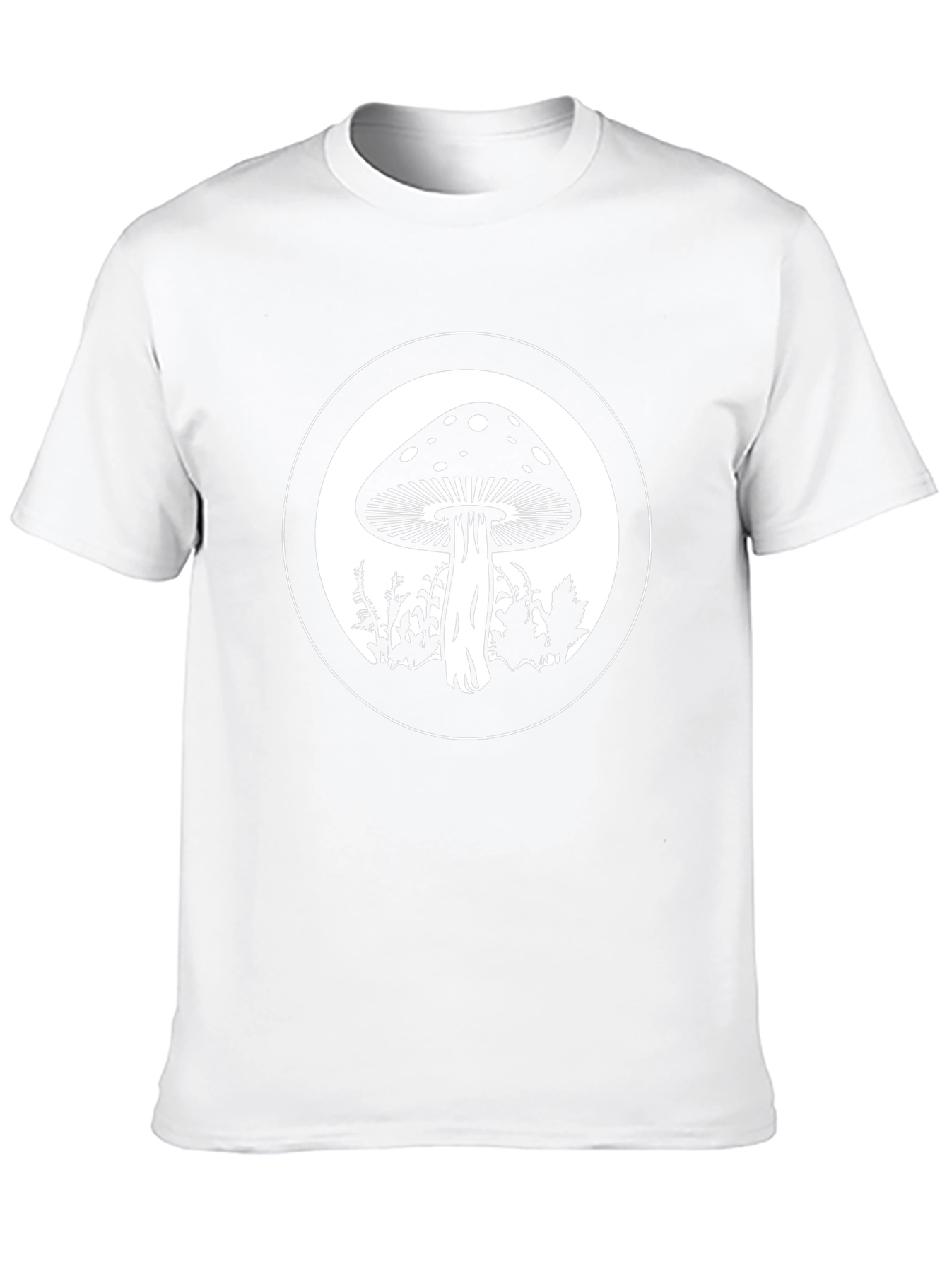 Mushroom Circle Graphic Tee - Black Cotton Blend