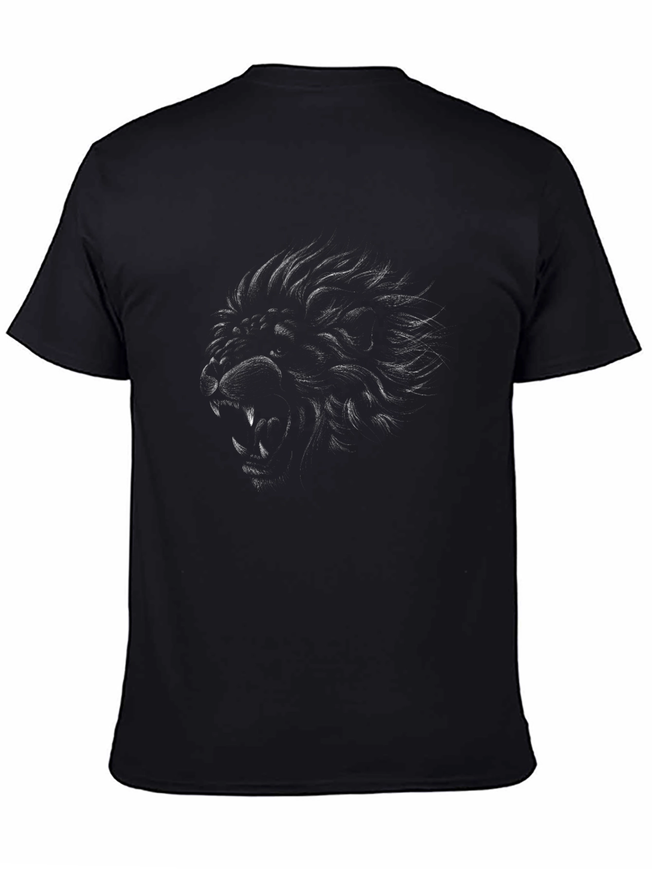Lion Graphic Print Black T-Shirt