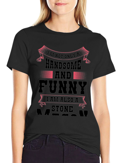 Handsome & Funny Stone Mason Black Graphic Tee