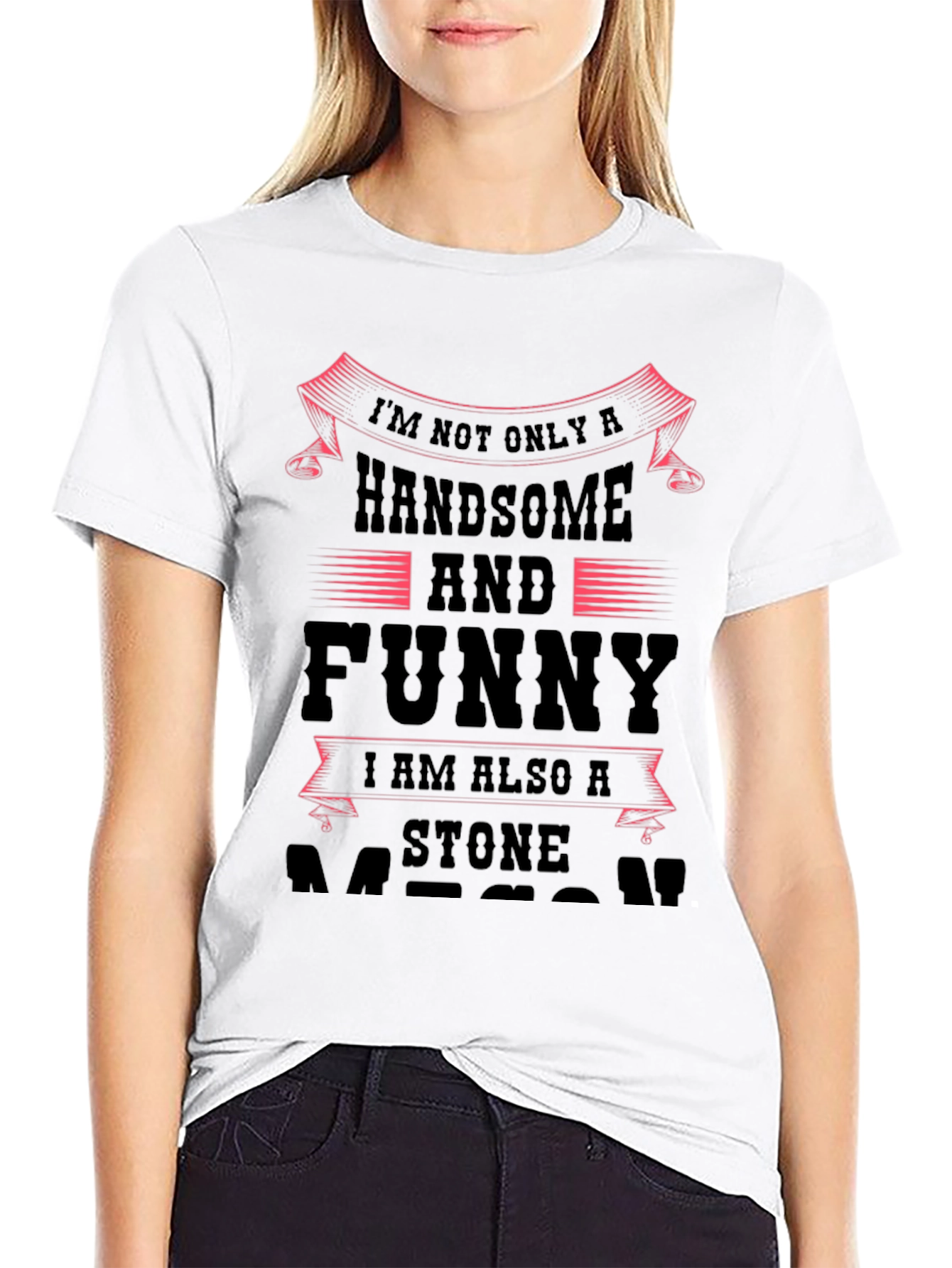 Handsome & Funny Stone Mason Black Graphic Tee