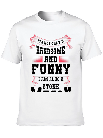 Handsome & Funny Stone Mason Black Graphic Tee