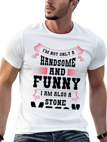 Handsome & Funny Stone Mason Black Graphic Tee
