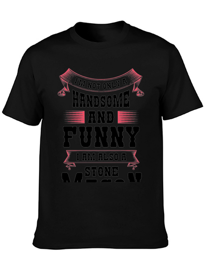 Handsome & Funny Stone Mason Black Graphic Tee