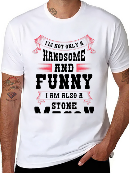 Handsome & Funny Stone Mason Black Graphic Tee