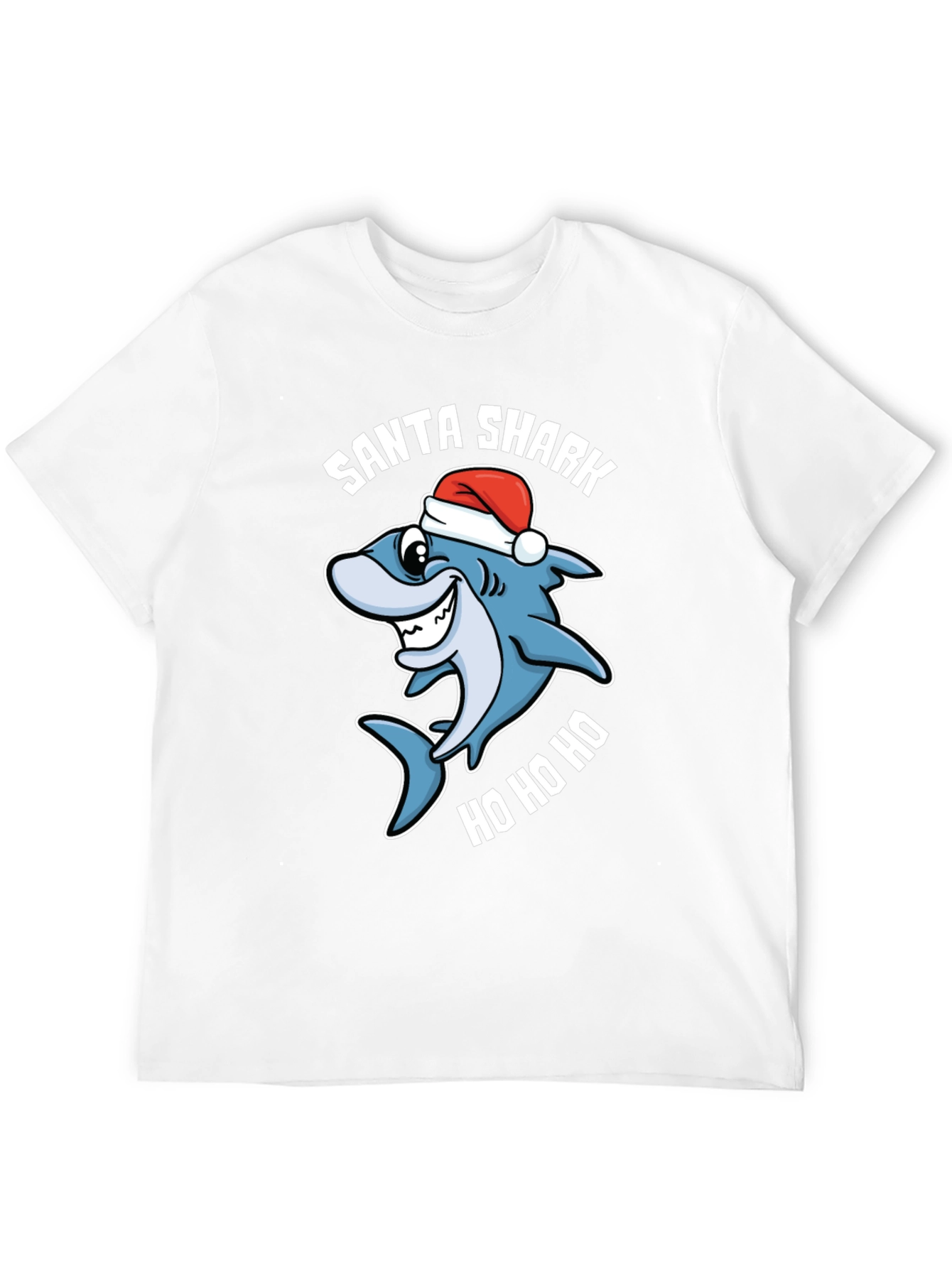 Santa Shark Ho Ho Ho Black T-Shirt
