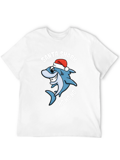 Santa Shark Ho Ho Ho Black T-Shirt