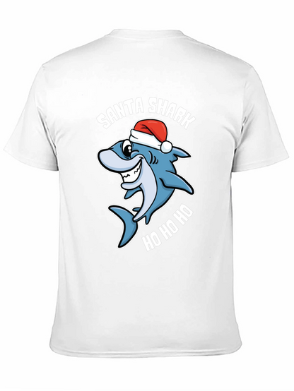 Santa Shark Ho Ho Ho Black T-Shirt
