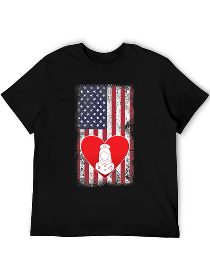 American Flag Nurse Heart T-Shirt