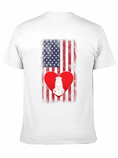American Flag Nurse Heart T-Shirt