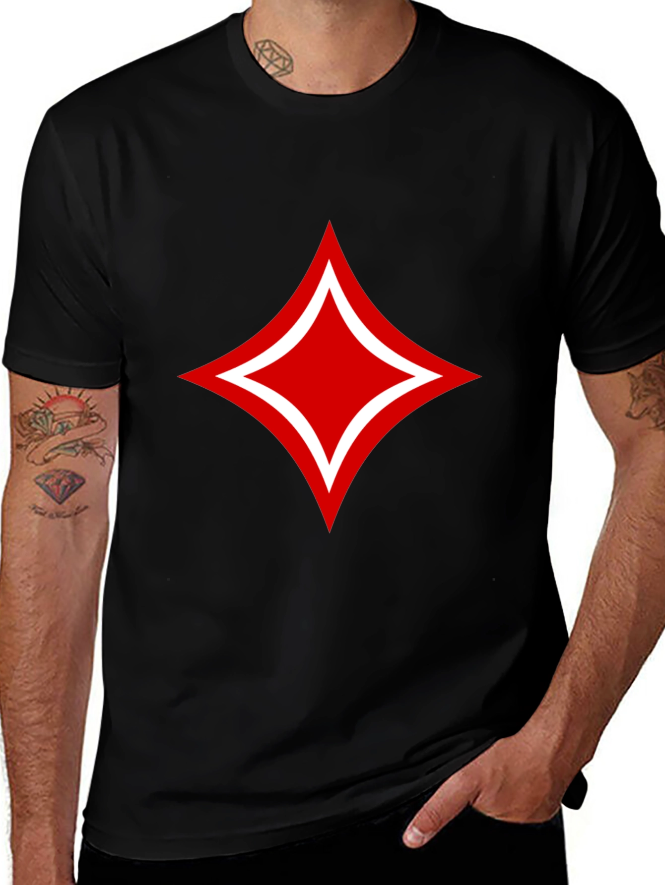 Red Diamond Black T-Shirt