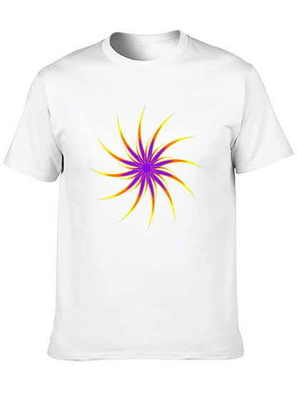 Vibrant Starburst Graphic Black T-Shirt