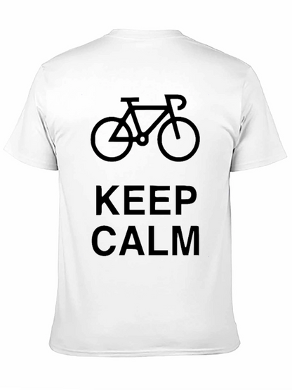 Keep Calm Bicycle Graphic Black T-Shirt