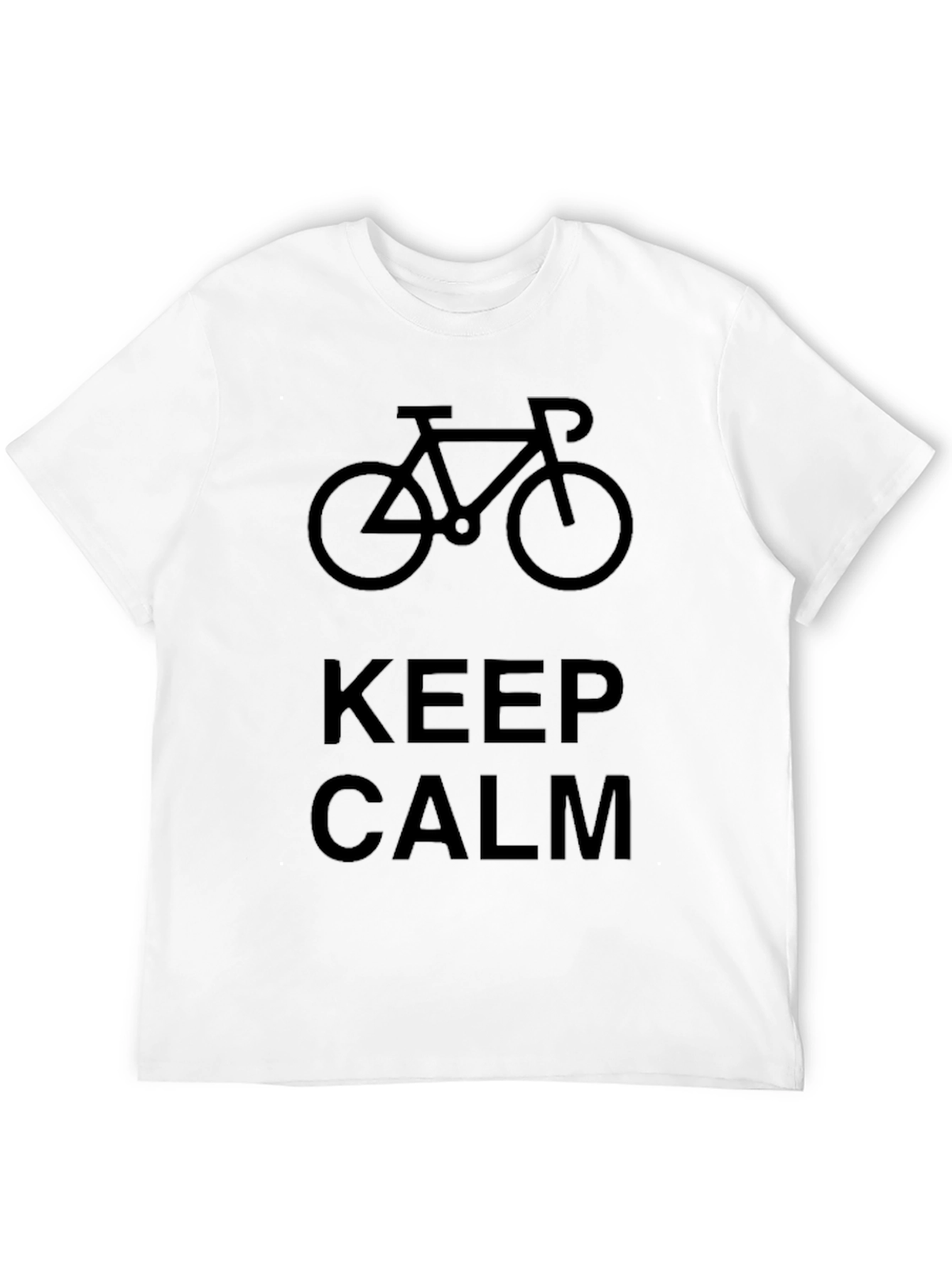 Keep Calm Bicycle Graphic Black T-Shirt