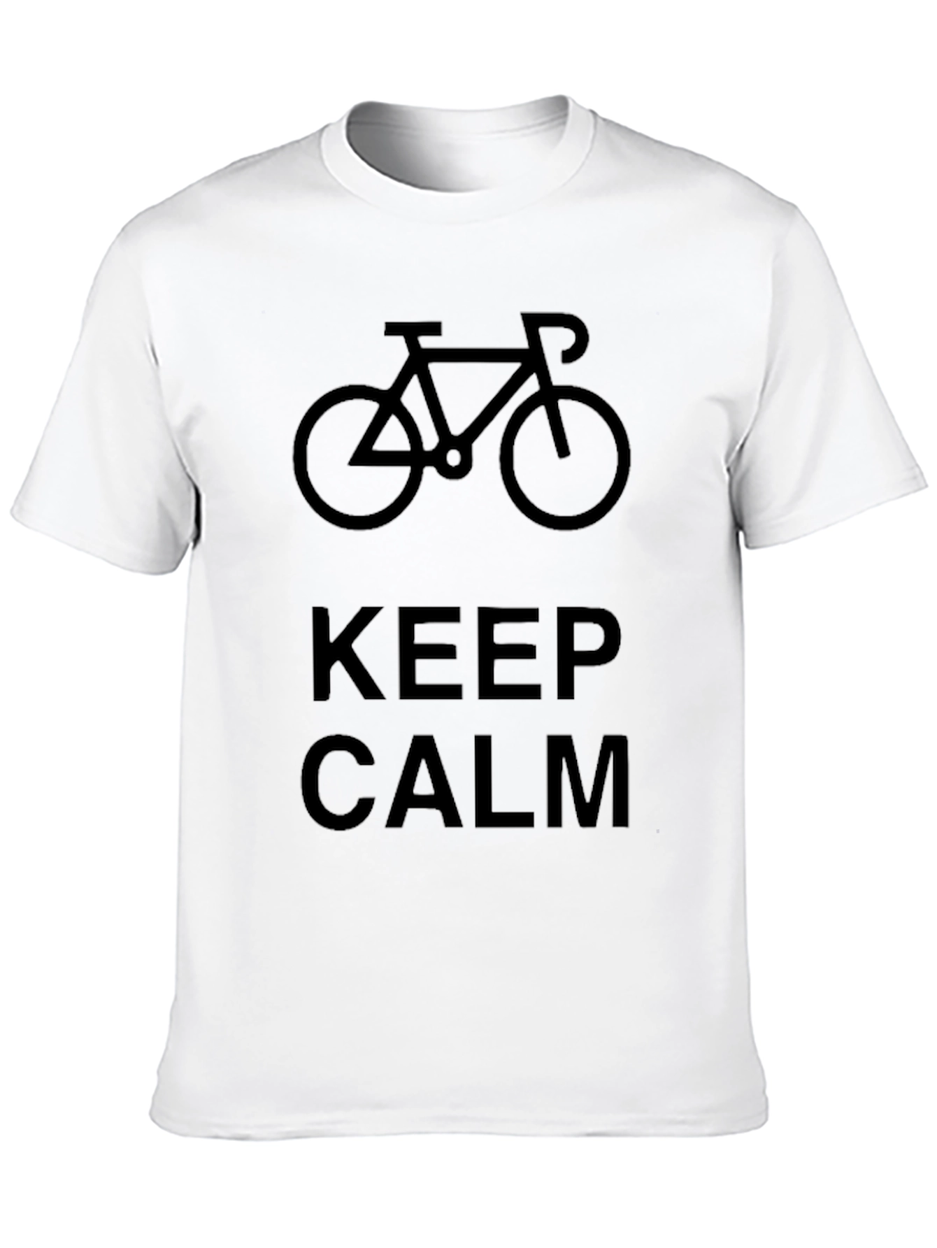 Keep Calm Bicycle Graphic Black T-Shirt